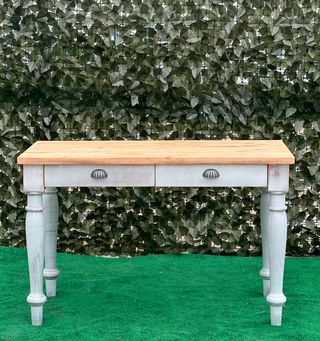 MESA DE MADERA CON CAJÓN RÚSTICA