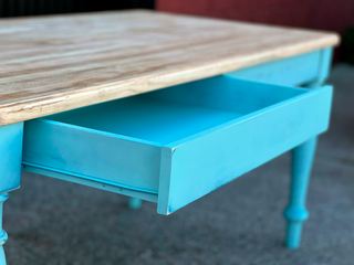 MESA DE MADERA CON CAJÓN RÚSTICA