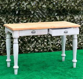 MESA DE MADERA CON CAJÓN RÚSTICA
