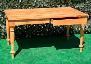 MESA DE MADERA CON CAJÓN RÚSTICA