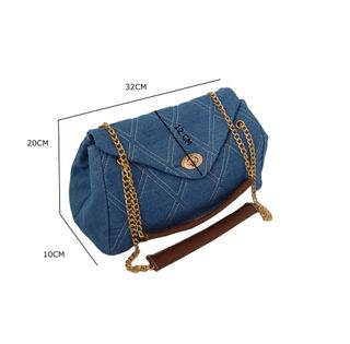 Bolso para Mujer Moda Denim Jeans Herraje dorado