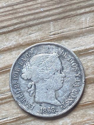 40 centimos de escudo Isabel II
