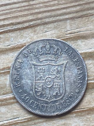 40 centimos de escudo Isabel II