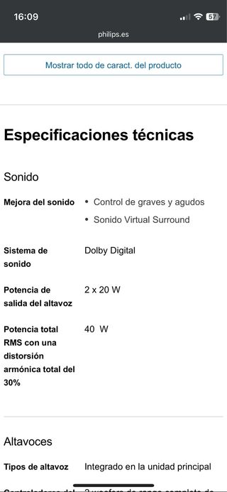 Altavoz sonido home cinema