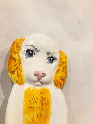 Porta oggetti ceramica cane giallo arredo cucina c