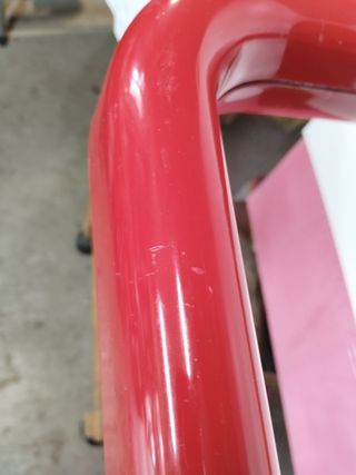 Specchio anni 70, rosso modernariato