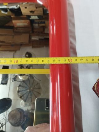 Specchio anni 70, rosso modernariato