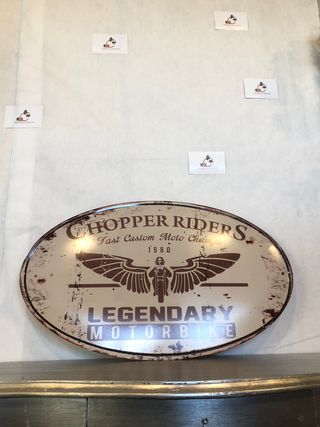 Tabella rider ovale indian harley davidson bianco