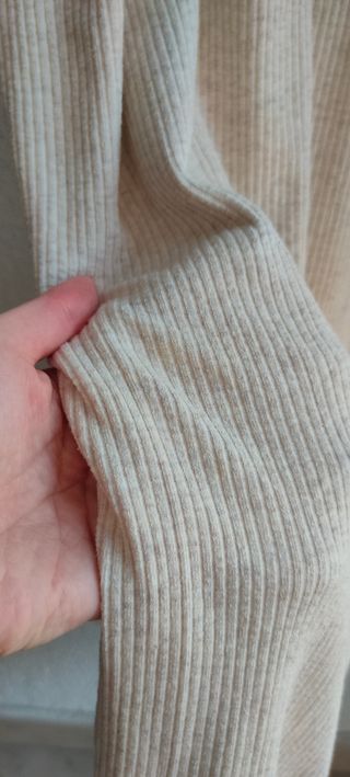 Vestido crudo hueso canalé tubo