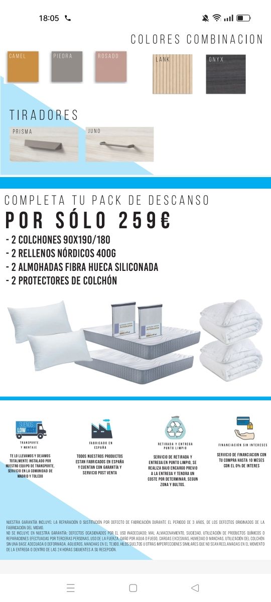 Venta de camas: Canapes, somieres y colchones