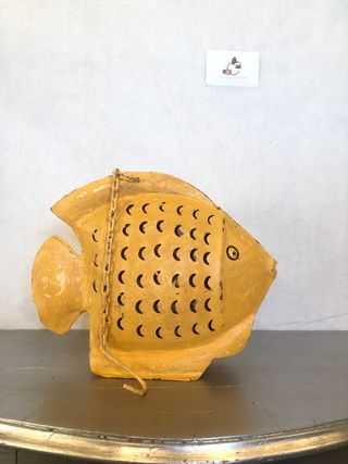 Candela pesce portacandela ferro giardino garden c