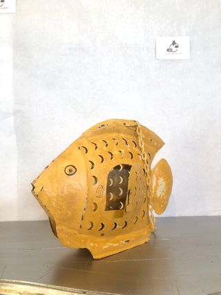 Candela pesce portacandela ferro giardino garden c