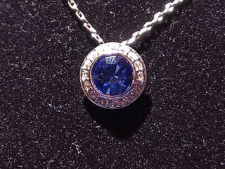 Collana Swarovski taglio tondo cristallo blu