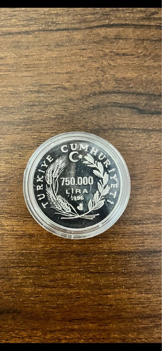 Moneda plata Mundial Futbol 98 Liras Turquía