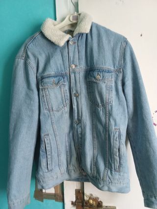 Chaqueta borrego tejana clara