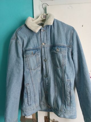 Chaqueta borrego tejana clara