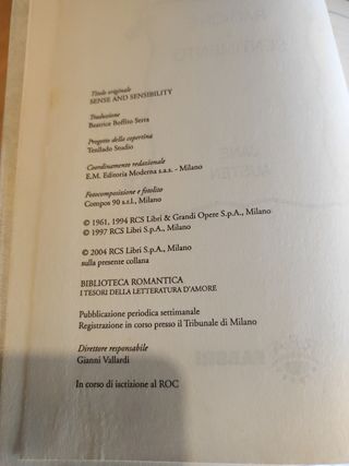 Ragione e sentimento, biblioteca romantica