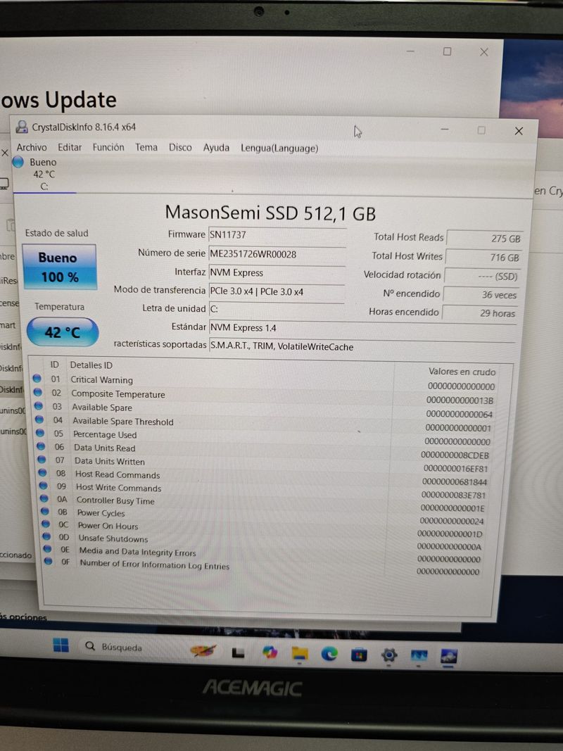 ACEMAGIC portátil Ryzen 7 5700U 16Gb+512Gb #230748 afbeelding 3
