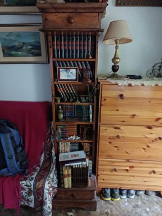 Estantería rústica con dos cajones 