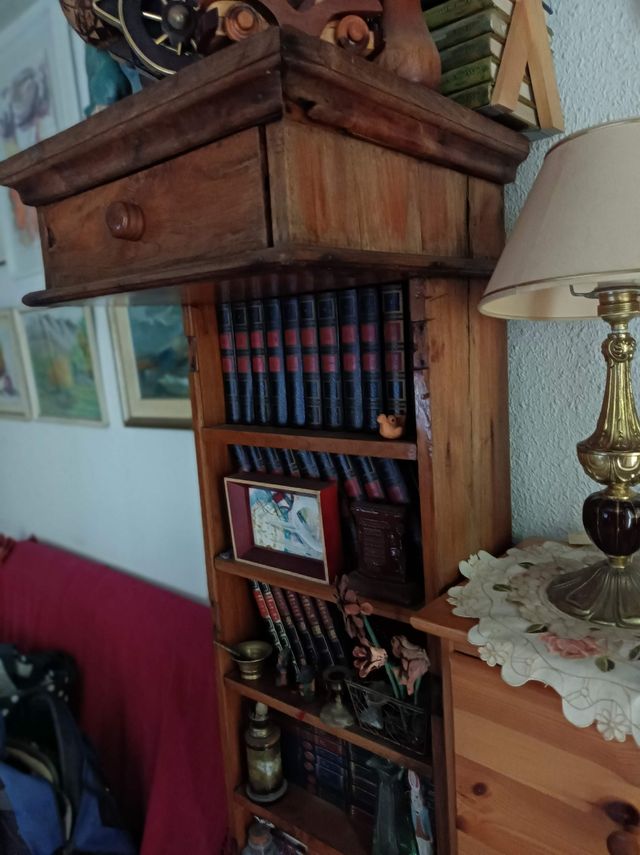 Estantería rústica con dos cajones