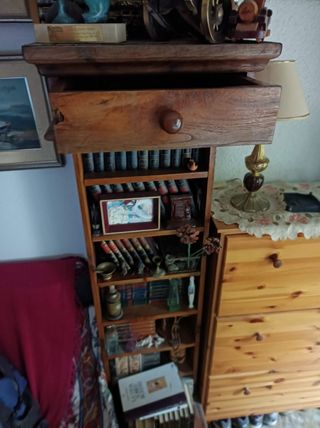 Estantería rústica con dos cajones 