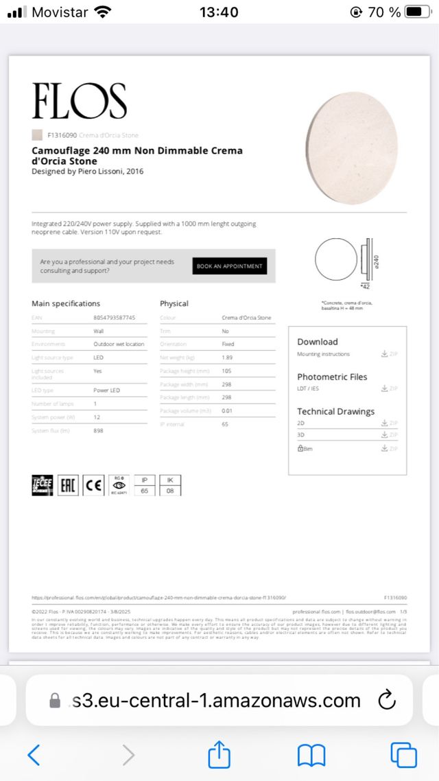 Aplique exterior Flos F1316090 Camouflage
