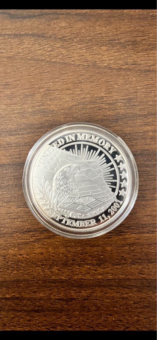 Moneda plata 925 En Memoria del 11 Septiembre
