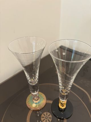 Coppia bicchieri flûte vintage cristallo al piombo