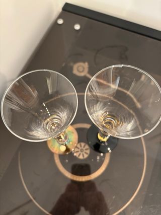 Coppia bicchieri flûte vintage cristallo al piombo