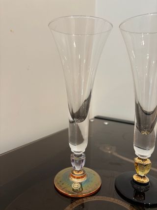 Coppia bicchieri flûte vintage cristallo al piombo