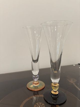 Coppia bicchieri flûte vintage cristallo al piombo