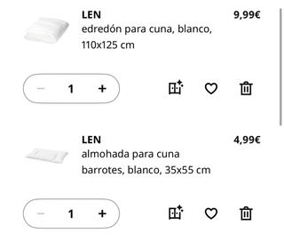 Edredon+almohada+cambiador+ caja+peluche bebé ikea