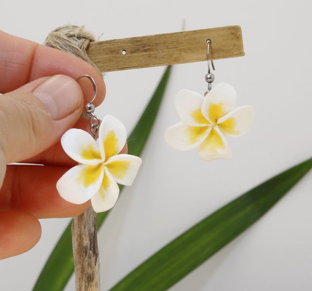 Pendientes de plumerias