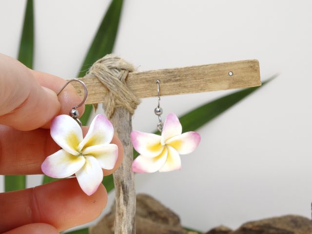 Pendientes de plumerias