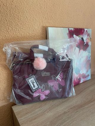 Bolso de mano o totte bag Minnie Mouse granate
