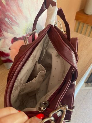 Bolso de mano o totte bag Minnie Mouse granate