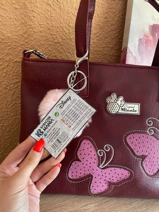 Bolso de mano o totte bag Minnie Mouse granate