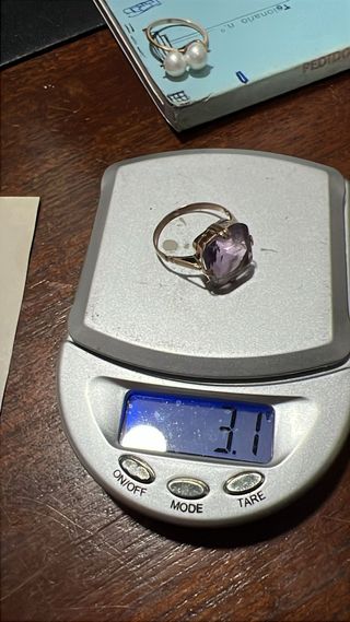 ANILLO AMATISTA Y ORO