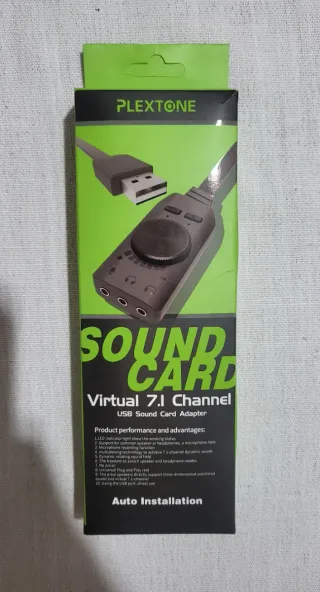 Tarjeta de sonido externa con caja