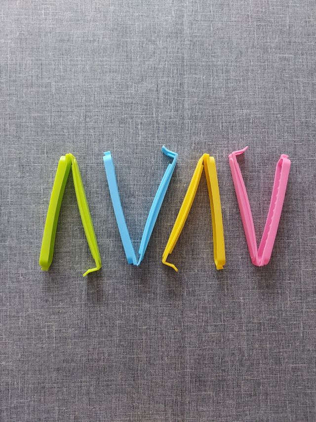 4 mollette colorate chiudi sacchetti