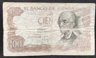 Billete 100 Pesetas España 1970