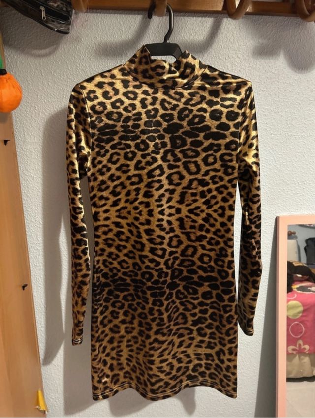 Vestido leopardo satinado talla S