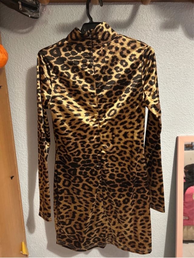 Vestido leopardo satinado talla S