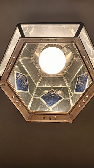 Farol de cristal y forja