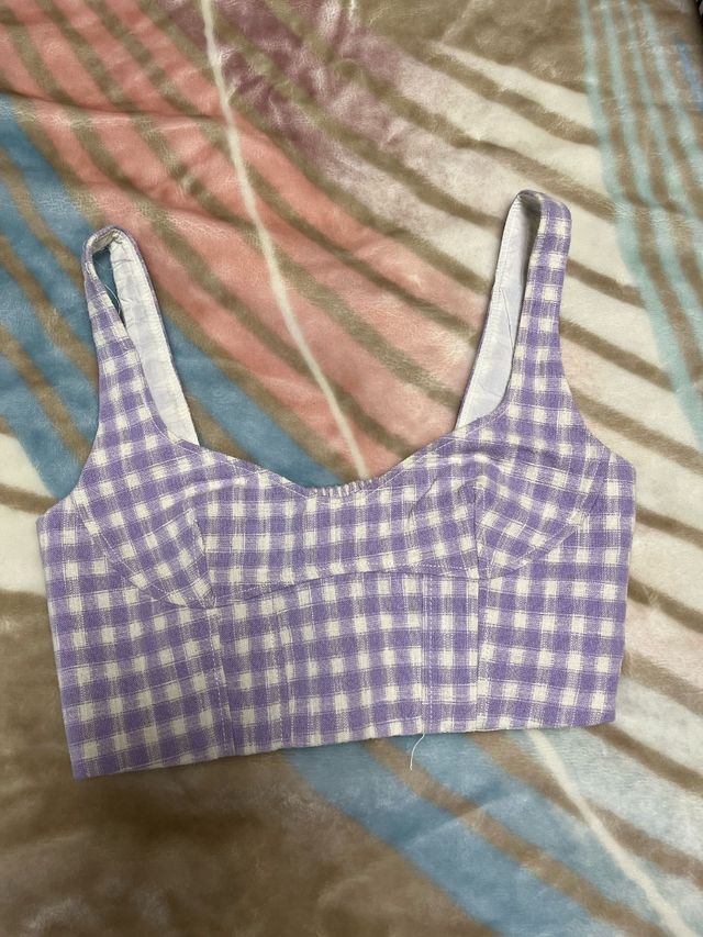 Top punto blanco.lila Zara T.M