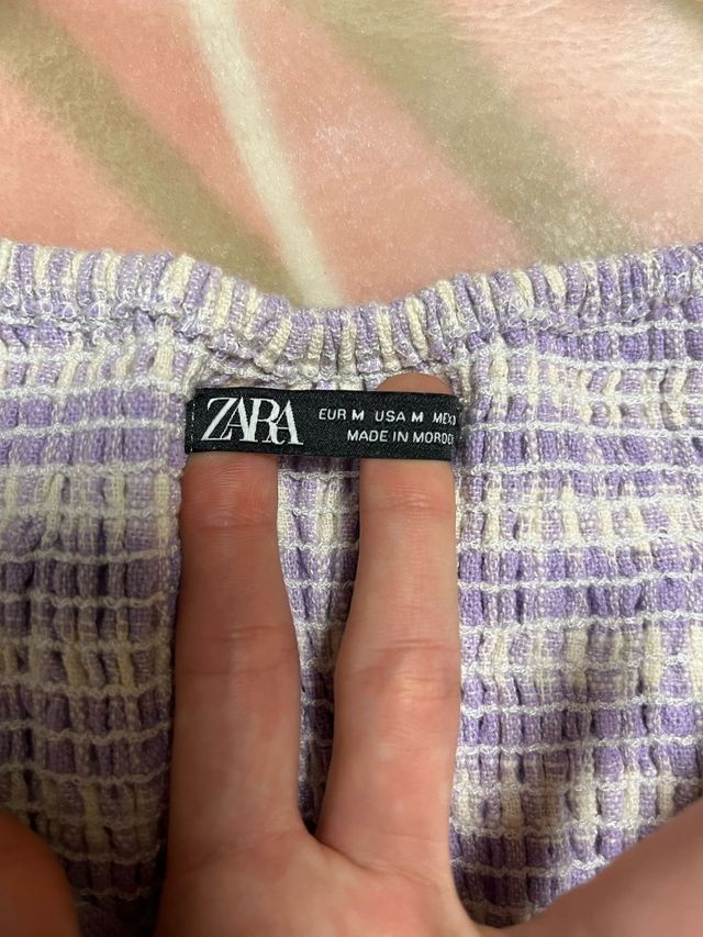Top punto blanco.lila Zara T.M