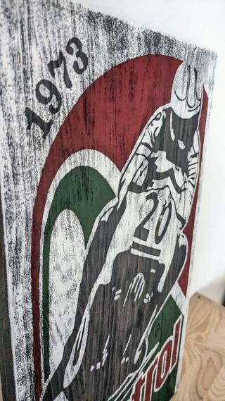 Cartel decorativo en madera CASTROL