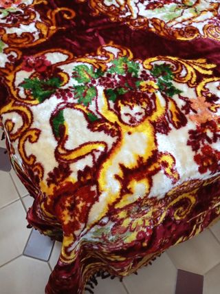 Colcha de terciopelo antigua nueva