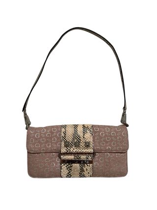 Borsa Guess baguette rosa monogram y2k vintage