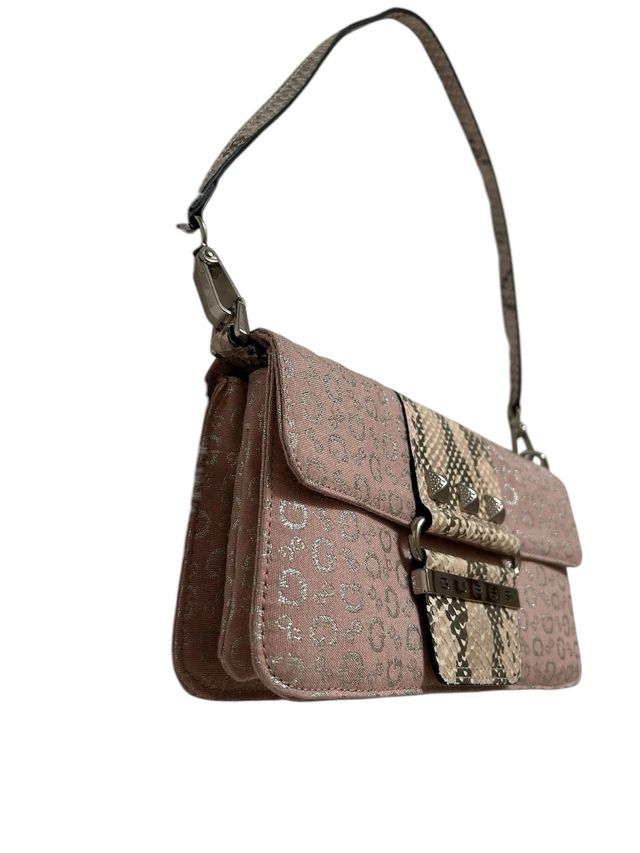 Borsa Guess baguette rosa monogram y2k vintage
